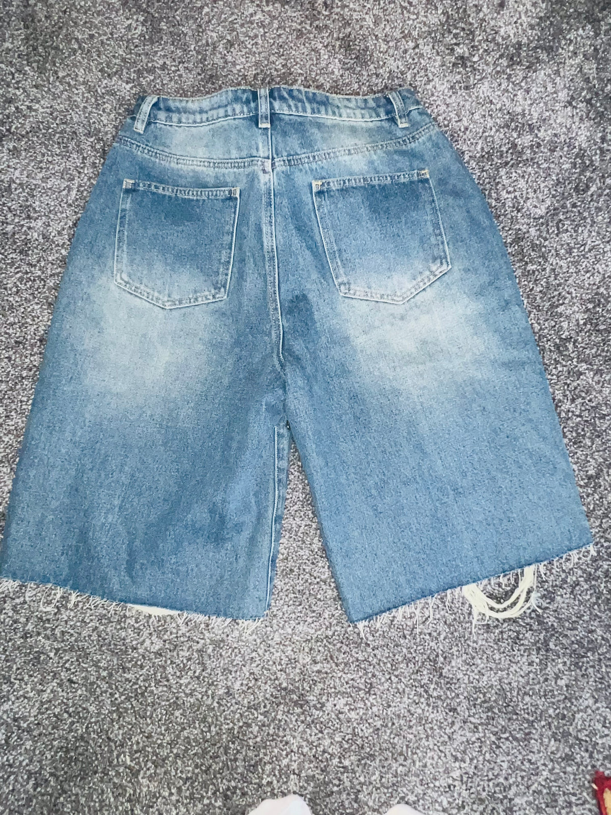 AKIRA Rhinestone Distressed Bermuda Denim Shorts