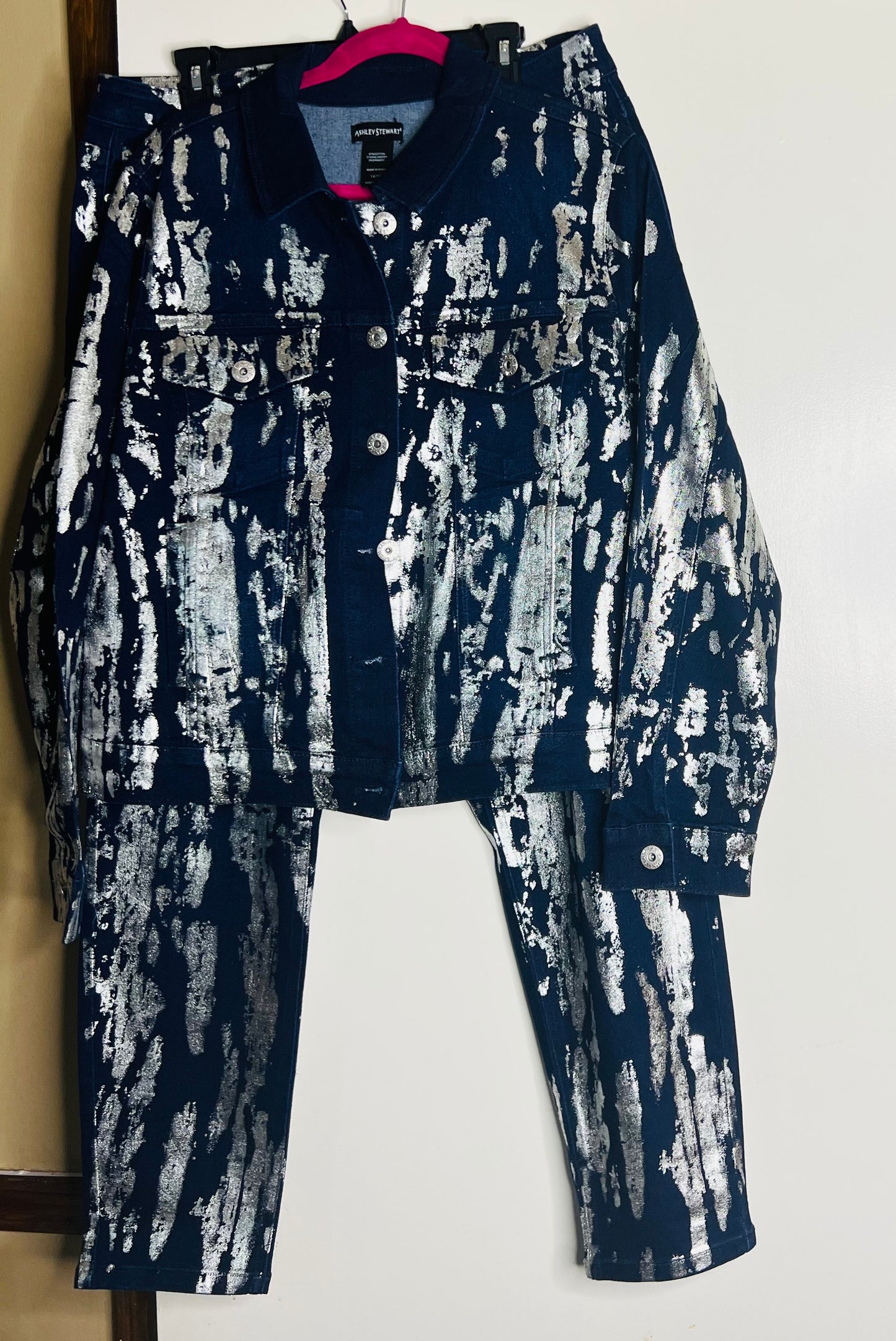 Plus Size Denim & Silver Jean Suit by Ashley Stewart