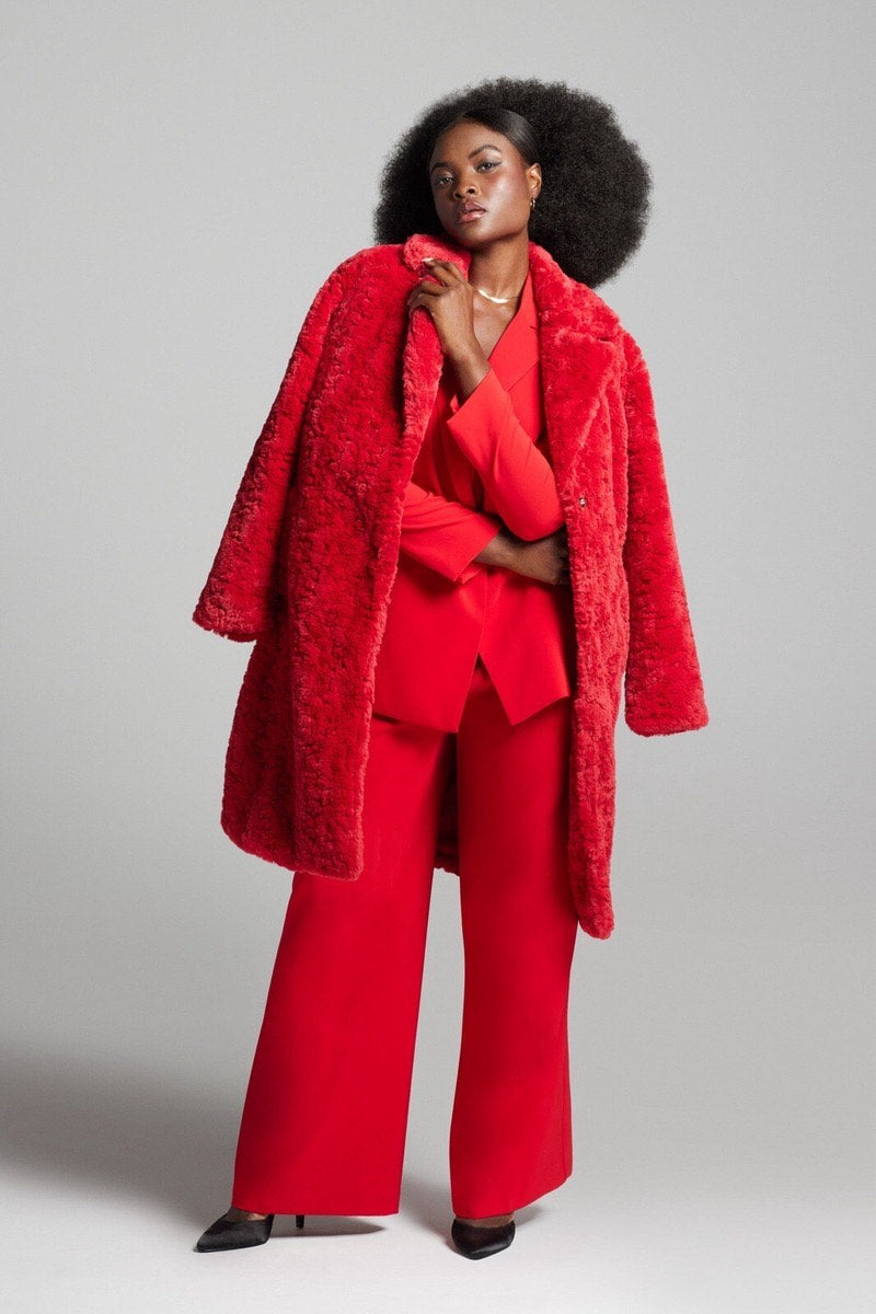 Gabrielle Union Romantic Faux Fur Long Coat