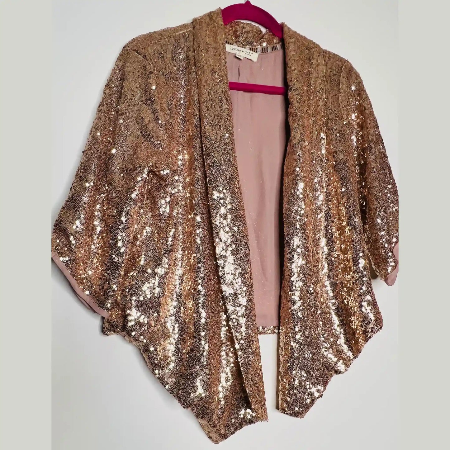 Living Doll Rose Gold Sequin Jacket